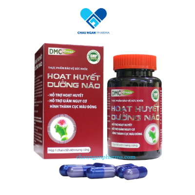 Viên Uống Bổ Não HOẠT HUYẾT DƯỠNG NÃO Domesco Hộp 60 Viên - Hỗ Trợ Tăng Cường Tuần Hoàn Máu Não, Cải Thiện Trí Nhớ, Ngăn Ngừa Hình Thành Cục Máu Đông, Giảm Đau Đầu, Hoa Mắt, Chóng Mặt