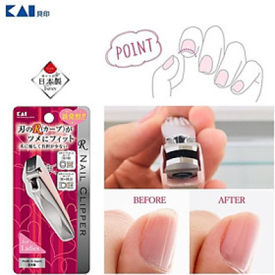 Kềm móng dành cho nữ Kai, cấu trúc lưỡi vòm 3D phù hợp với hình dạng móng tay của phụ nữ - nội địa Nhật Bản
