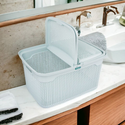 GIỎ LÀN QUAI XÁCH CÓ NẮP HOA MỘC TẤM ĐỰNG ĐỒ CHO MẸ VÀ BÉ ĐI SINH ĐA NĂNG - GIỎ LÀN KIỂU DÁNG MÀU SẮC PHONG CÁCH HÀN QUỐC