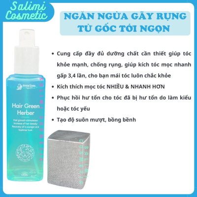 COMBO 2 Chai Xịt Kích Mọc Tóc Thảo Dược HAIR GREEN HERBER Quyên Lara 120ml, Phục Hồi Tóc Rụng