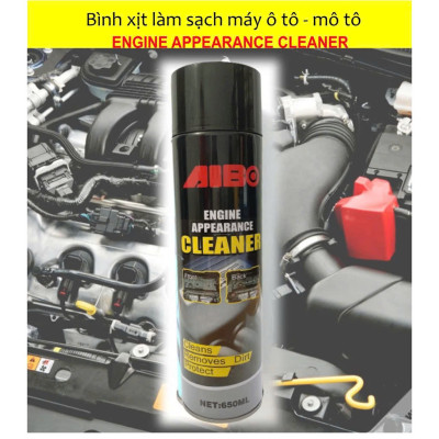 Chai Xịt Bọt Tẩy Rửa Khoang Máy AIBO 650ml Động Cơ Sạch Như Mới: - Tẩy Sạch Vết Bám Bẩn, Bảo Vệ Hiệu Suất Xe Hơi