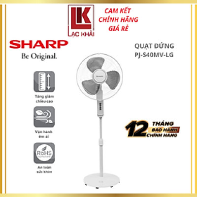 Quạt đứng Sharp 3 cánh PJ-S40MV-LG 55W - Hàng chính hãng - Bảo hành 12 tháng