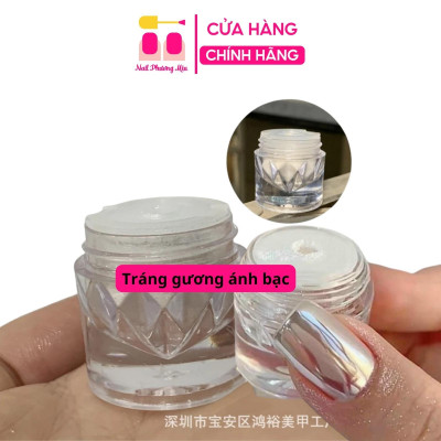 Tráng Gương Màu Bạc INOX Lấp Lánh Dùng Để Trang Trí Móng Nghệ Thuật Chuyên Dùng Làm Nail Không Chứa Cồn Nữ Women Sơn Gel