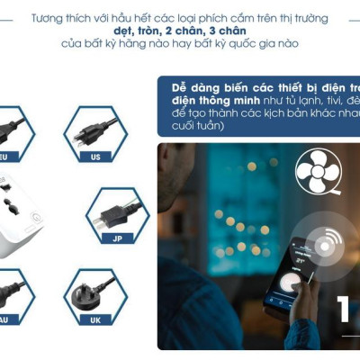 Ổ cắm điều khiển từ xa bằng wifi thông minh 16A OC01WF