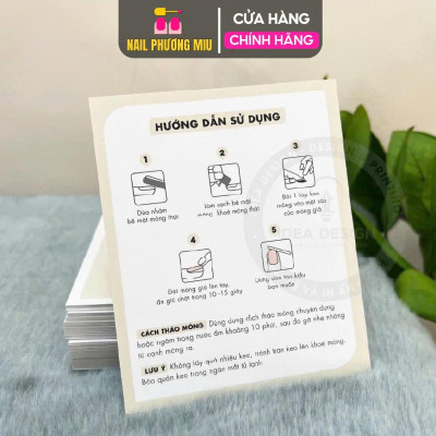 Thẻ Bìa Dán Nailbox Siêu Xinh Kèm Túi Dày Dặn Và HDSD, Tag Nail Box Hình Gấu Hồng, Mây Trắng, Nail Art Sang Trọng Và Hạn Chế Thấm Nước cho bé gái