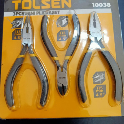 BỘ 3 KỀM - RĂNG - CẮT - NHỌN MINI 115MM TOLSEN 10038 - HÀNG CHÍNH HÃNG