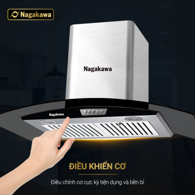 Máy Hút Mùi Than Hoạt Tính Cỡ Lớn Nagakawa NAG1857-70Cm - Bộ Lọc 5 Lớp Inox - Hàng Chính Hãng
