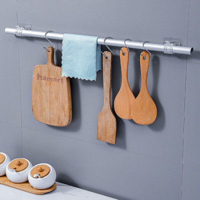 Kẹp Nhựa Dán Tường Đỡ Thanh Treo Rèm Cửa Móc Cố Định Giá Treo Khăn Nhà Tắm Dính Siêu Chắc