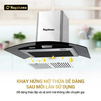 Máy Hút Mùi Than Hoạt Tính Cỡ Lớn Nagakawa NAG1857-70Cm - Bộ Lọc 5 Lớp Inox - Hàng Chính Hãng