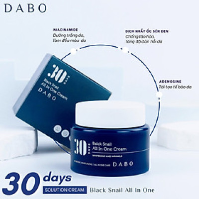 Kem dưỡng da Ốc sên đen dưỡng trắng da ngăn ngừa lão hoá - DABO Black Snail All in One Cream 100ml