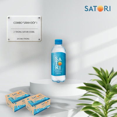 Combo 2 Thùng Nước Tinh Khiết Hoàn Lưu Khoáng SATORI 350ml (24 Chai/Thùng)