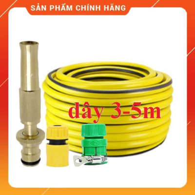 ️ Bộ dây vòi xịt nước rửa xe, tưới cây , tăng áp 3 lần, loại 3m, 5m 206587N cút sập, nối đen, d.vàng