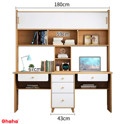 [Miễn phí vận chuyển & lắp đặt tại TP.HCM] [CÓ VIDEO THỰC TẾ] Bàn học sinh thông minh cho bé đa năng có kệ sách Ohaha - BH010