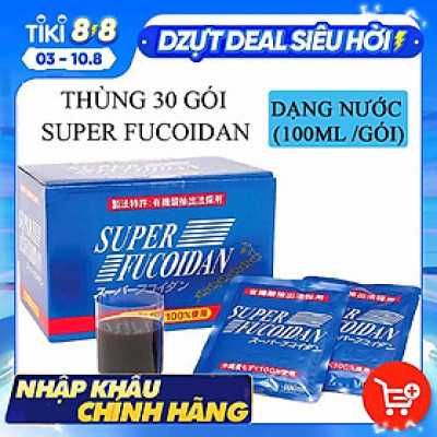 Thực Phẩm Bảo Vệ Sức Khỏe Kanehide Bio Super Fucoidan Dạng Nước,Hộp (30 Gói x 100ml), Phòng Và Hỗ Trợ Điều Trị Mọi Loại Ung Thư Bất Kì Giai Đoạn, Tăng Hệ Miễn Dịch, Sức Đề Kháng, Điều Hòa Huyết Áp, Đường Huyết, Kéo Dài Tuổi Thọ, Bồi Bổ Cơ Thể.
