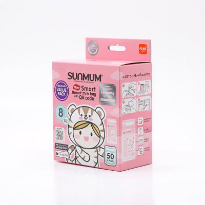 Túi trữ sữa Sunmum đủ dung tích và nguyên tem niêm phong bạc đảm bảo chất lượng nhập khẩu