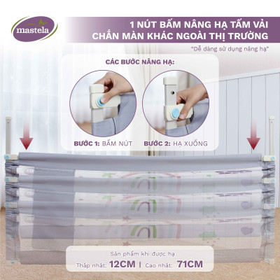Thanh chắn giường điều chỉnh độ cao Mastela 015 hình dễ thương 2.0M/1.8M