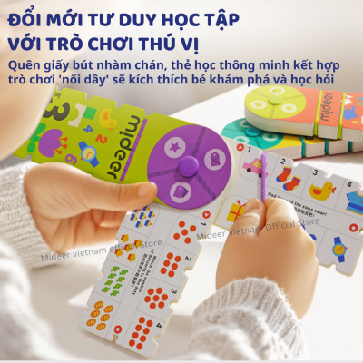 Bộ thẻ học thông minh flashcard Mideer Match & Connect Play book giáo dục sớm cho bé