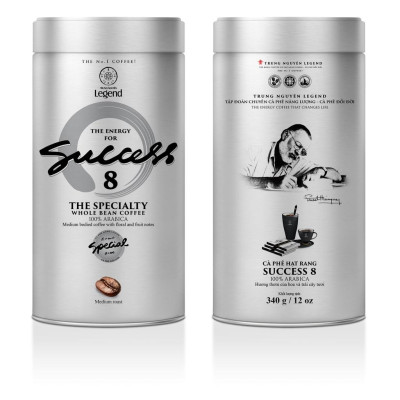 Cà Phê Hạt Mộc Trung Nguyên Legend Success 8 – Lon 340g – 100% Arabica, Hương Hoa Trái Cây Tươi