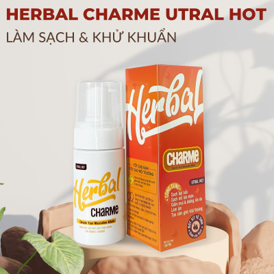 HERBAL CHARME (UTRAL HOT) Dung Dịch Vệ Sinh Nam Giới Khử Mùi Tạo Bọt Hương Thơm Nam Tính Giúp Làm Sạch Sâu Chai 100ml