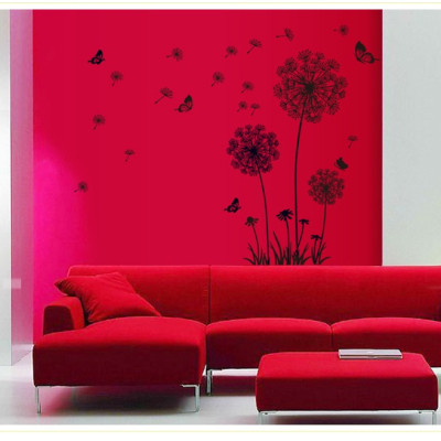 Decal dán tường Hoa bồ công anh đen