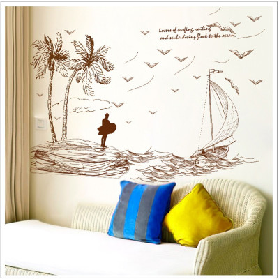 Decal dán tường Thuyền buồm ra khơi