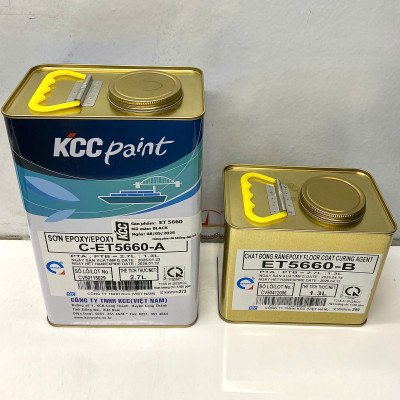 Sơn sàn bê tông epoxy KCC ET5660 Base C màu Black ( Đen ) _ 4L/Bộ