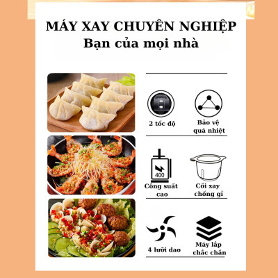 Máy xay thịt đa năng SOKANY SK-06028, dung tích lớn 2L, công suất 400W, lưỡi dao 2 tầng xay nhuyễn mọi thực phẩm - HÀNG CHÍNH HÃNG