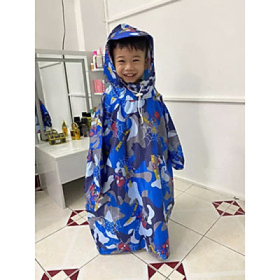 Áo mưa bít trẻ em  từ  7  -  10 tuổi  , họa tiết hoạt hình  dễ thương , vải dù  chống thấm  kèm túi đựng , giao màu ngẫu nhiên