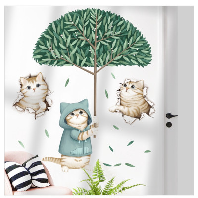 Sticker Giấy Dán Tường Decal Dán tường Tranh Dán Tường Trang Trí Tường Mẫu Những Chú Mèo Cute ZH101