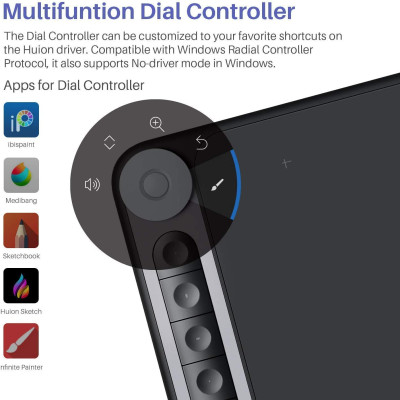 HUION inspiroy Dial Q620M Graphic Tablets - Bảng vẽ Cảm ứng - Hàng chính hãng