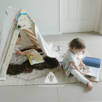 Thang Tam Giác Vận Động Pikler Triangle Gấp Gọn Góc Montessori- Giúp Trẻ Phát Triển Vận Động Thô