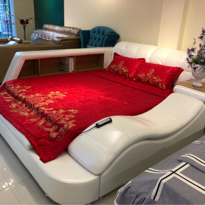 Giường ngủ Juno Sofa cao cấp có thành massage Kt 1m6 x 2m hoặc 1m8 x 2m