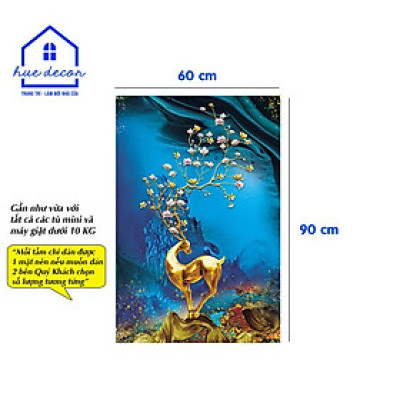 Decal dán tủ lạnh mẫu hưu vàng - Chất liệu chống nước, phù hợp với mọi loại tủ