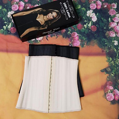 Đai nịt bụng (gen siết giảm eo) latex 25 xương thép nhập khẩu Italy dáng cao 27cm