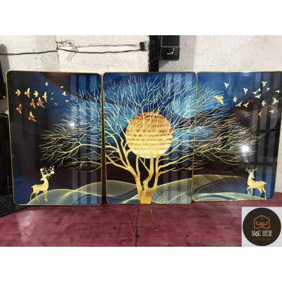 Tranh tráng gương RẺ VÔ ĐỊCH, xả combo 3 tranh cỡ vừa 30x40cm, 40x60cm có móc treo tặng kèm đinh, không cần khoan tường