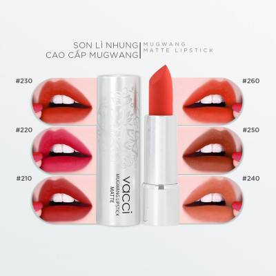 Son Lì VACCI - Lipstick Mugwang - Son Siêu Lì - Bền Màu - Không Trôi - Không Khô Môi