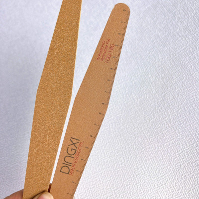 Dũa Nâu Da Bò Cao Cấp Có Kẻ Vạch Loại Dày Nhiều Form Vuông, Thẳng, Bầu, Thoi Dũa DINGXI Có Thước Đo Làm Nail Chuyên Nghiệp, Độ Nhám Tốt Dũa Thường