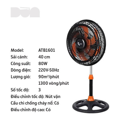 (ASIA) Quạt lửng Asia TURBO 6 cánh 80w - bán công nghiệp -  Hàng chính hãng