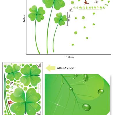 Decal dán tường Cỏ bốn lá AmyShop DH029 (142 x 175 cm)