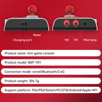 Gamepad Tay Game Arcade Y01 Không dây Bluetooth đa nền tảng cho máy tính - điện thoại - máy game hàng nhập khẩu