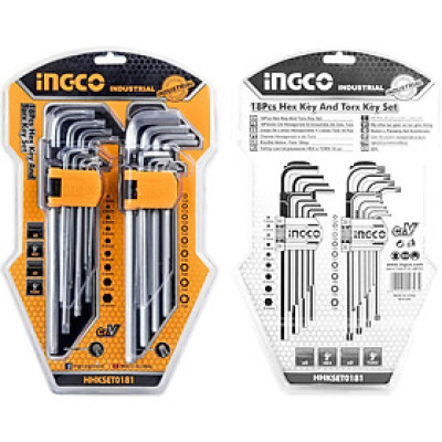 BỘ LỤC GIÁC ĐẦU BẰNG VÀ BÔNG 18 CHI TIẾT INGCO HHKSET0181 - HÀNG CHÍNH HÃNG