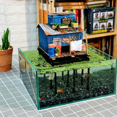 Mô Hình Gỗ Sài Gòn Xưa Tí Hon Ký Ức Tuổi Thơ - Thế Giới Tí Hon - Xóm Nhà Sàn - NS05