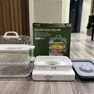 Nồi hấp điện đa năng 3 tầng LEBENLANG LBEL5031 siêu tiện lợi, dung tích 18L, công suất 900W - hàng chính hãng