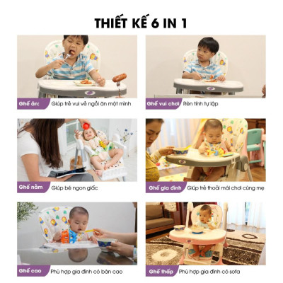 Ghế ngồi ăn dặm Mastela 1015 có thể điều chỉnh độ cao, ngả lưng, có bánh xe cho bé 6 tháng đến 5 tuổi chuẩn ASTM Mỹ