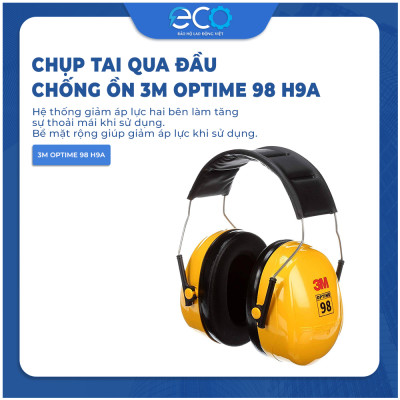 Chụp tai qua đầu chống ồn 3M Optime 98 H9A cao cấp bảo vệ tai