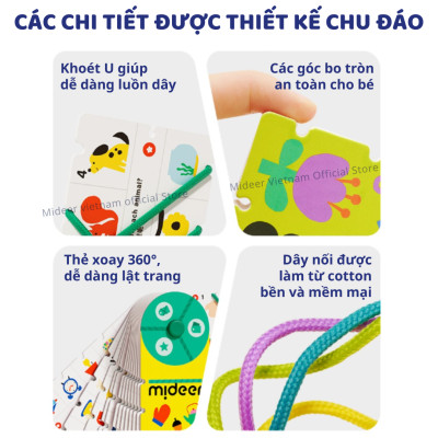 Bộ thẻ học thông minh flashcard Mideer Match & Connect Play book giáo dục sớm cho bé