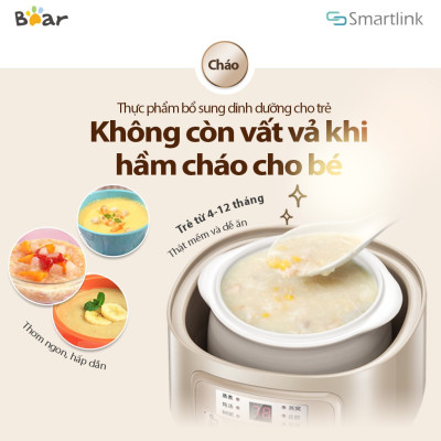 Nồi nấu chậm đa năng Bear DDZ-A08D1 4in1 0.8L - Bảo hành 18 tháng - Hàng chính hãng