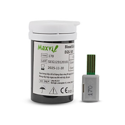 Que thử đường huyết Maxvi (hộp 25 que)