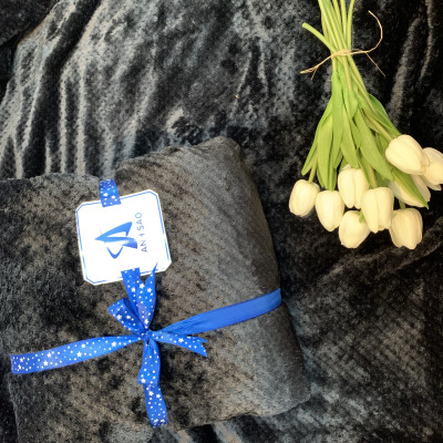 Mền lông cừu vân hạt bắp vải microfiber cao cấp A 1m6x2m  - mềm mại, ấm áp, thấm hút tốt