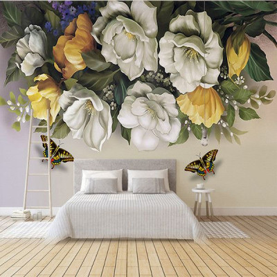 Tranh dán tường giàn hoa có sẵn keo Binbin H116